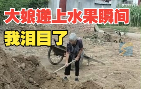 挖机师傅帮大娘装土填洼地 大娘：我只有月饼水果感谢你