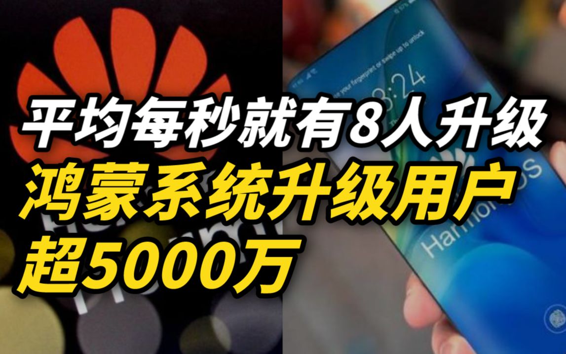 平均每秒就有8人升级，鸿蒙系统升级用户超5000万