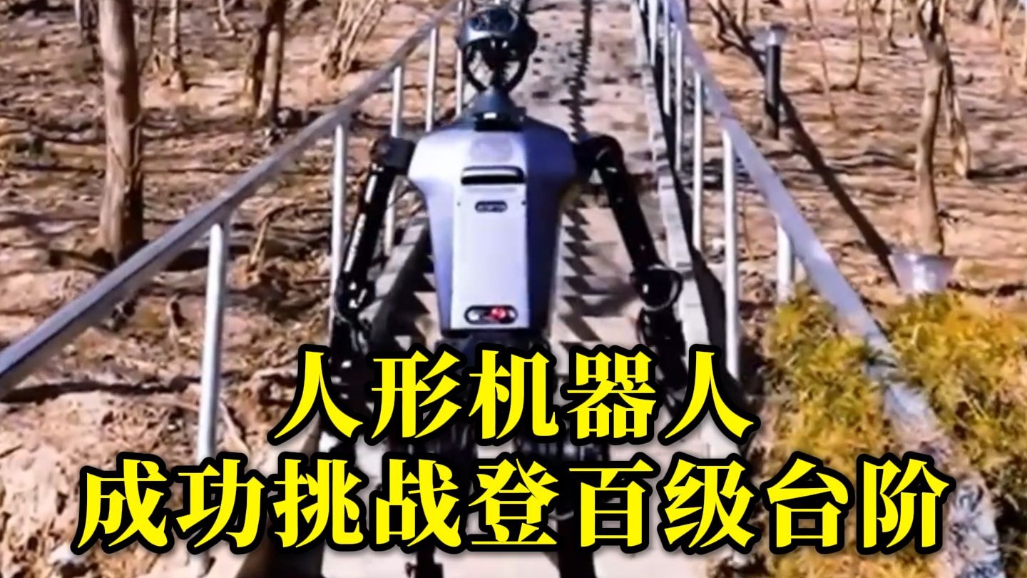 人形机器人成功挑战登百级台阶