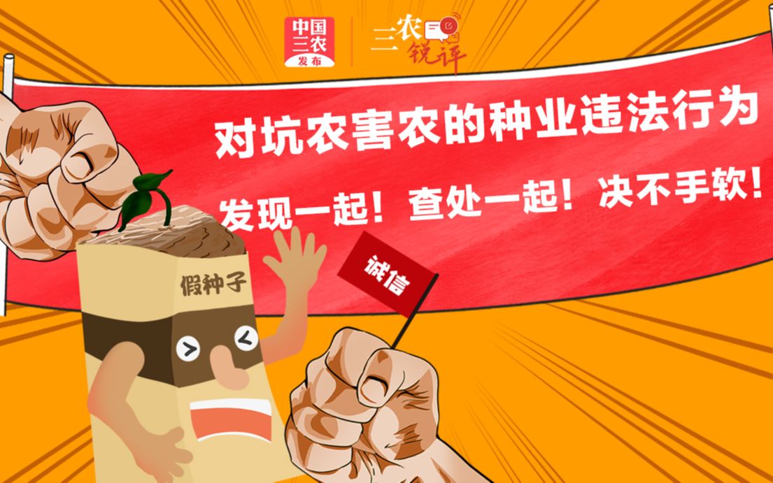 三农锐评丨对坑农害农的种业违法行为，发现一起，查处一起，决不手软！