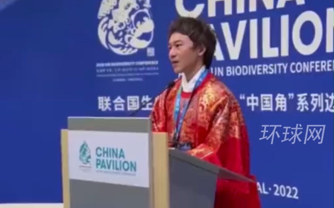 中国谈判代表穿着汉服上COP15谈判桌