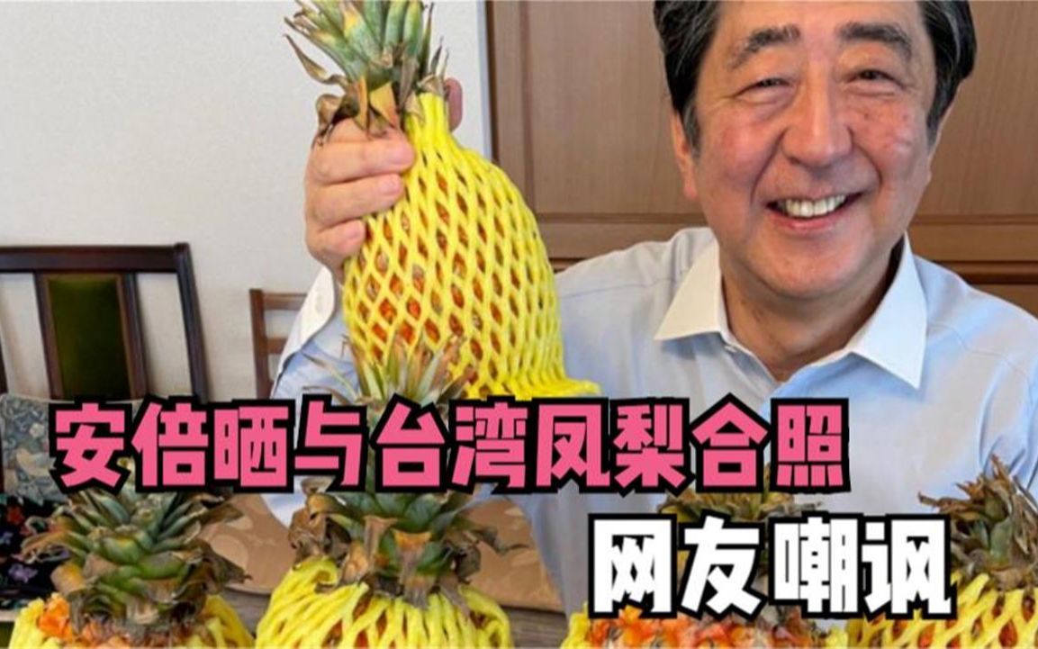 安倍晒与台湾凤梨合照 绿媒和蔡英文嗨了 网友嘲讽