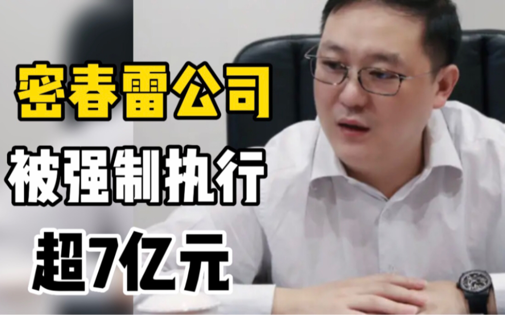 密春雷及旗下公司被强制执行超7亿元，此前已失联数月