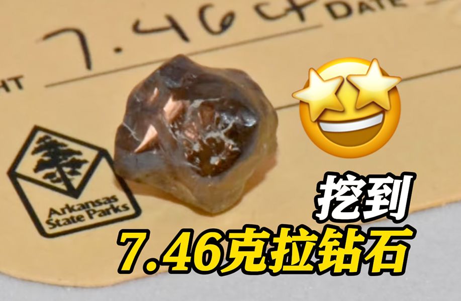 运气来了挡不住！法国男子赴美旅游 临时起意去公园寻宝挖到7.46克拉钻石