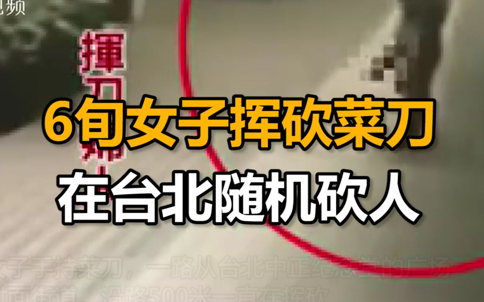 6旬女子挥砍菜刀在台北中正纪念堂随机砍人，追击路人、将刀扔向人群