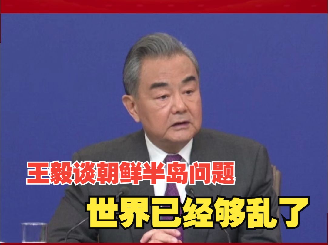 王毅谈朝鲜半岛问题：世界已经够乱了，谁要借半岛问题开冷战对抗的倒车，就要承担历史责任