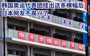 韩国奥运代表团挂出这条横幅后，日本网友不高兴了