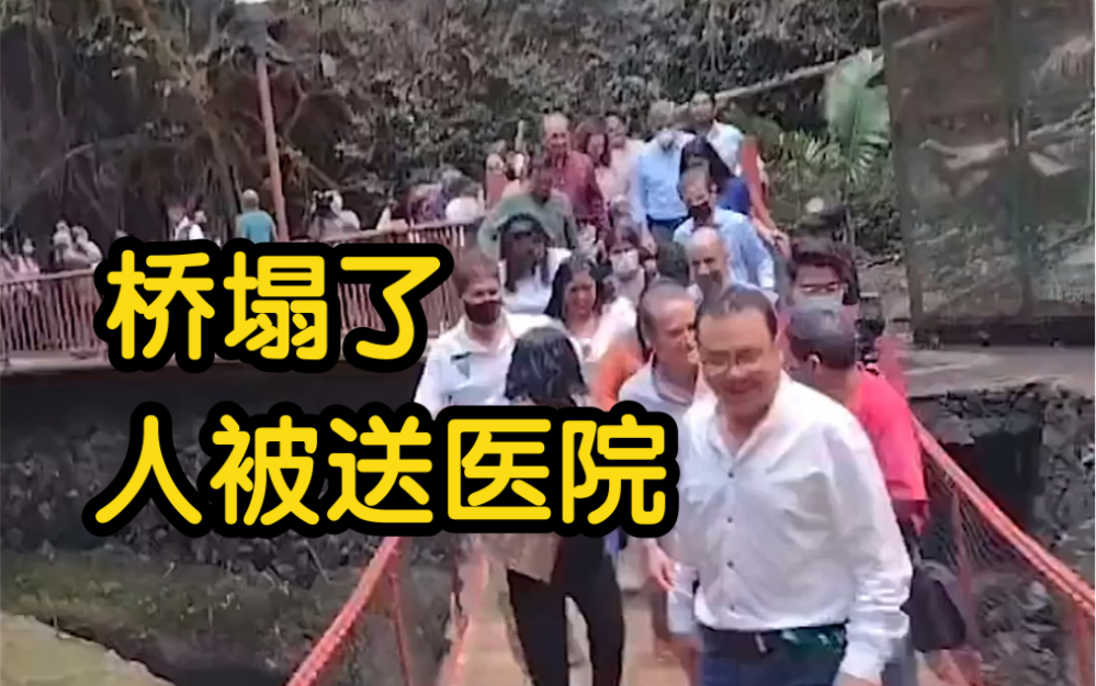 墨西哥一市长主持吊桥落成典礼 不料桥塌了 人被送医院