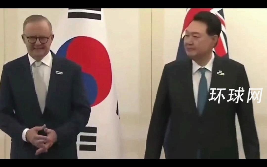 尹锡悦又出洋相：站错国旗位置，澳大利亚总理一脸无奈