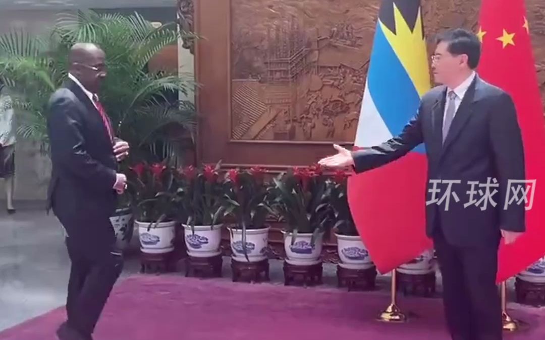 秦刚会见安提瓜和巴布达外长格林：安巴是中国在加勒比地区可信赖的好朋友、好伙伴