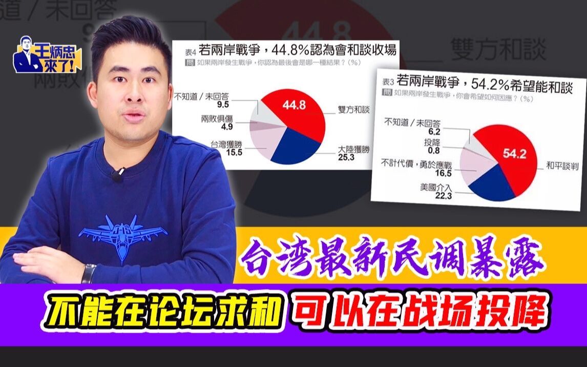 王炳忠：台湾最新民调暴露 不能在论坛求和 可以在战场投降
