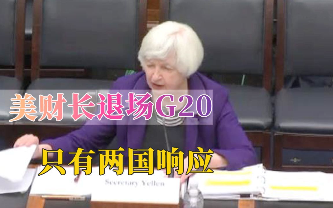 太尴尬！为抵制俄罗斯参加G20，美财长耶伦起身离席，只有两国响应