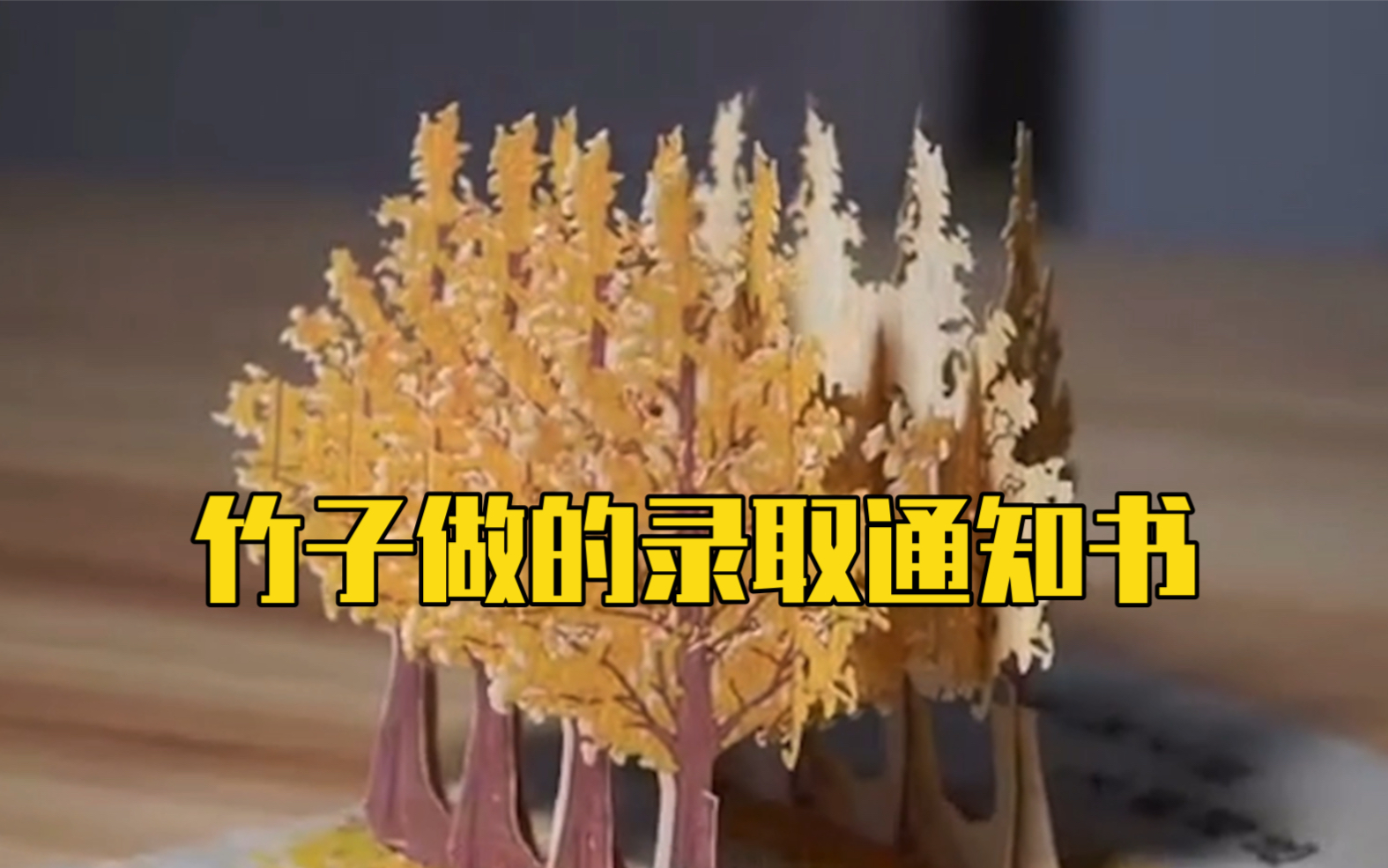 绝美！大学用竹子制作录取通知书