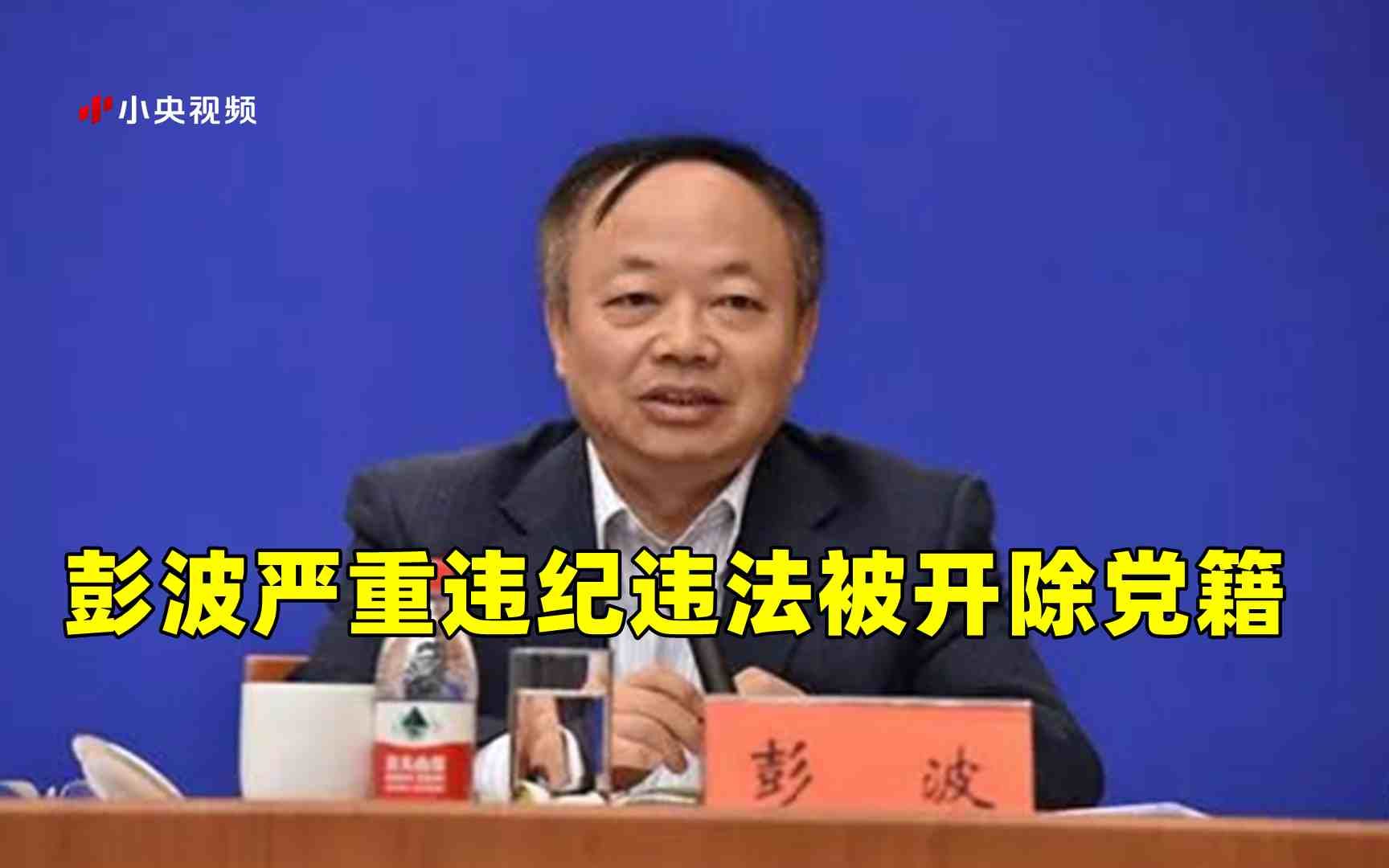 彭波严重违纪违法被开除党籍