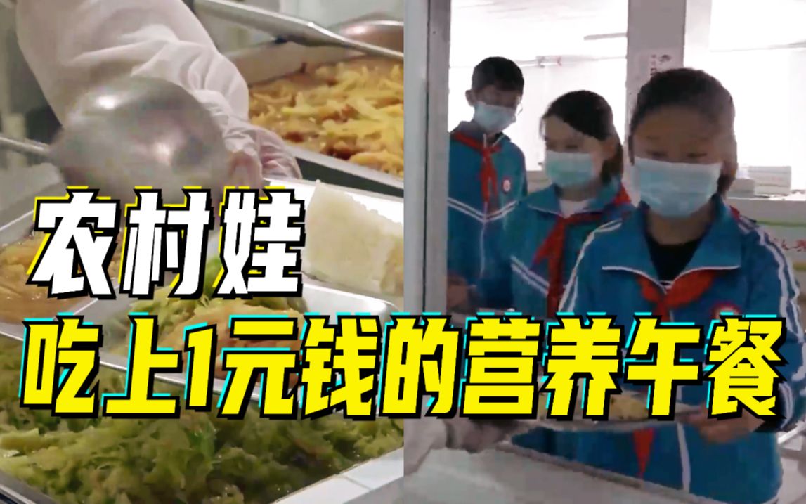 农村娃吃上1元钱的营养午餐