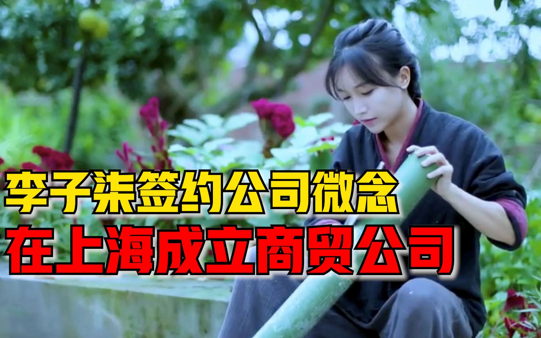 李子柒签约公司微念在上海成立商贸公司，注册资本100万人民币