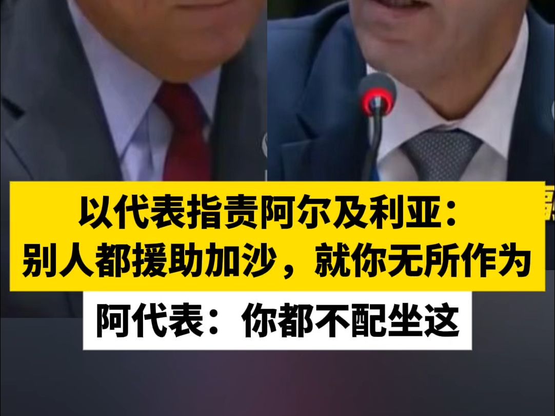 以代表指责阿尔及利亚：别人都援助加沙，就你无所作为，阿代表：你都不配坐这