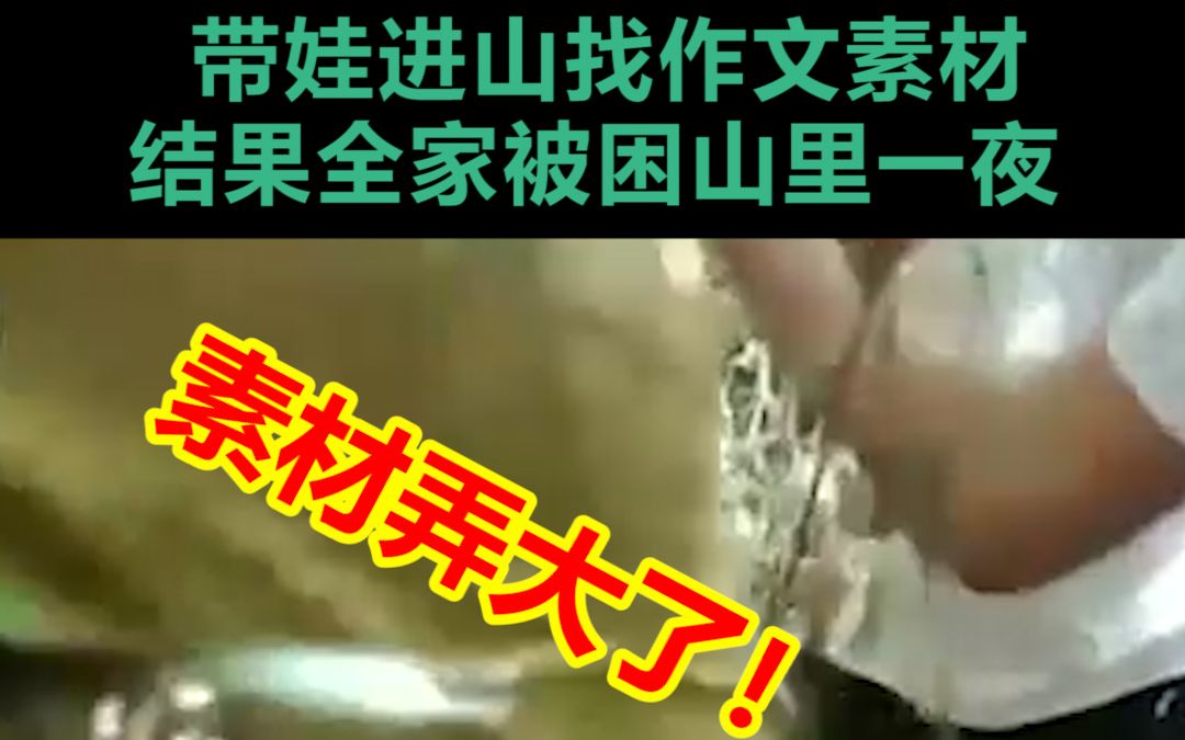 带娃进山找作文素材致全家被困山里一夜 网友：这下有素材可写了