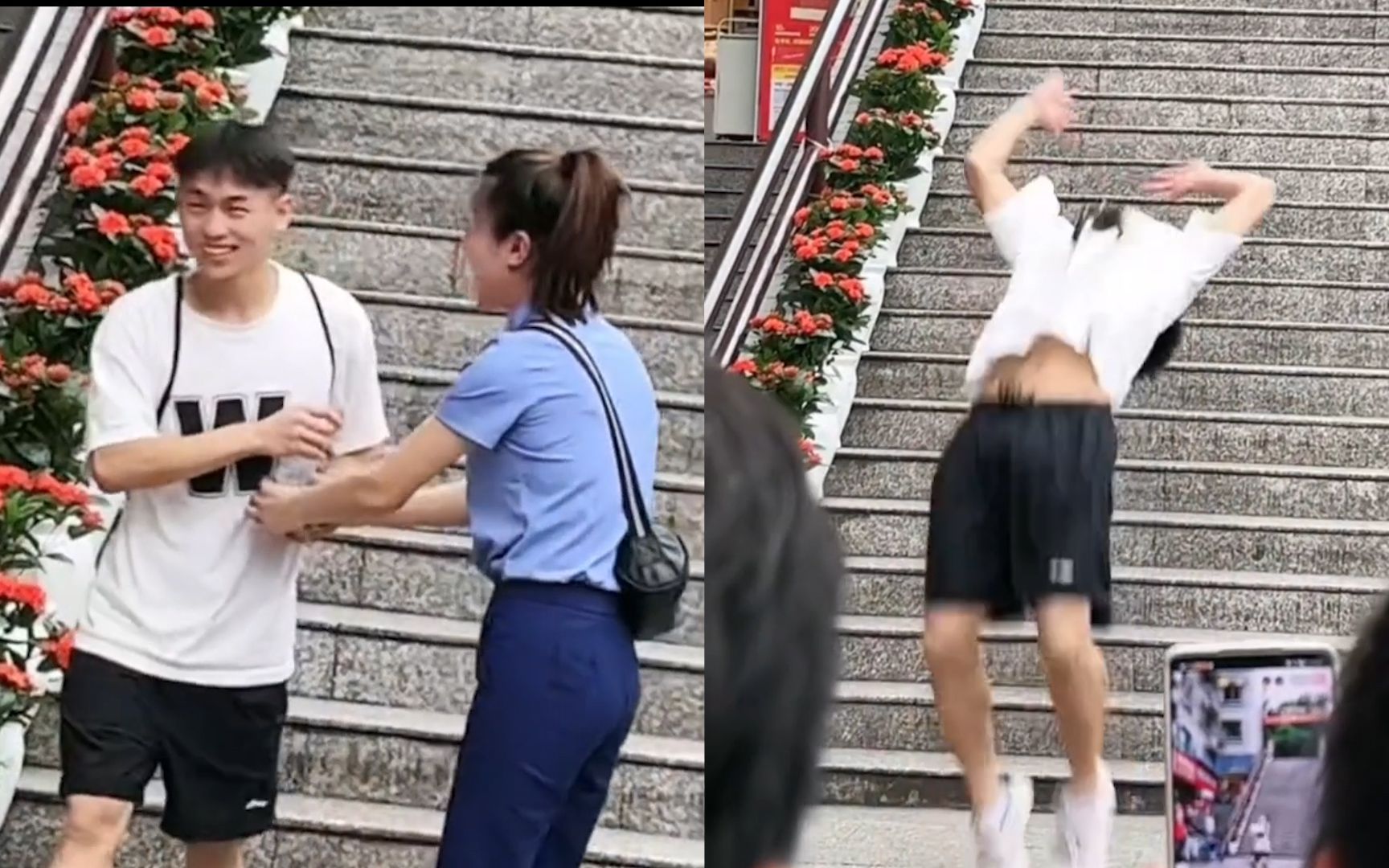 高考语文结束后，男生第一个走出校门 一个后空翻嗨爆全场