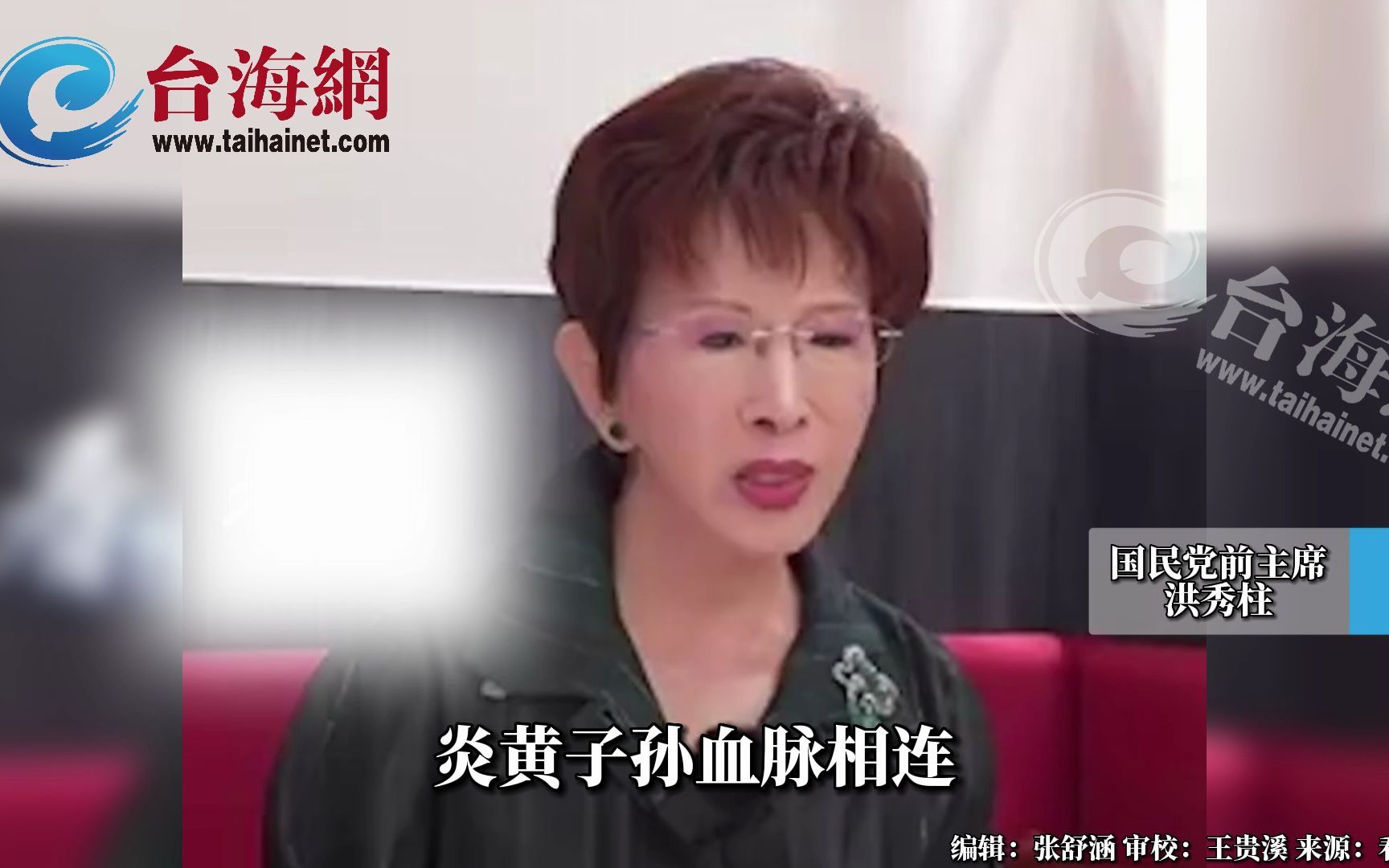 洪秀柱喊话台湾年轻人：不要忘掉我们是炎黄子孙