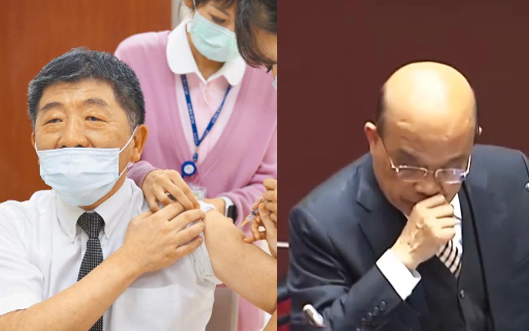 民进党官员带头打新冠疫苗 苏贞昌咳嗽陈时中发烧