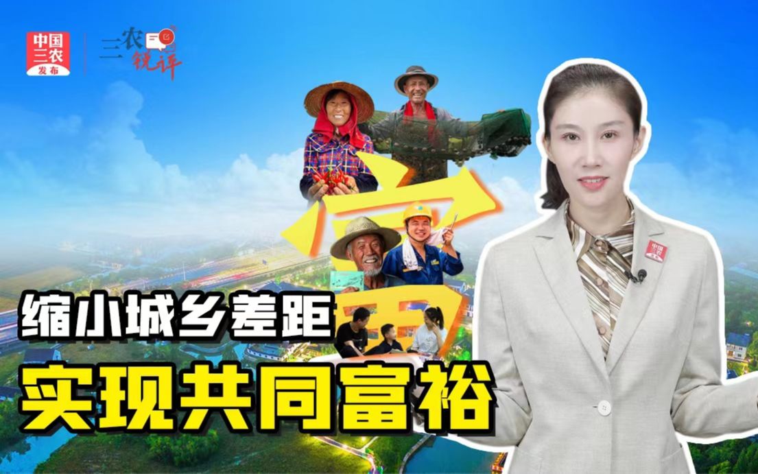 三农锐评•贯彻落实二十大精神丨坚定缩小城乡差距 让农村人和城里人一起共同富裕
