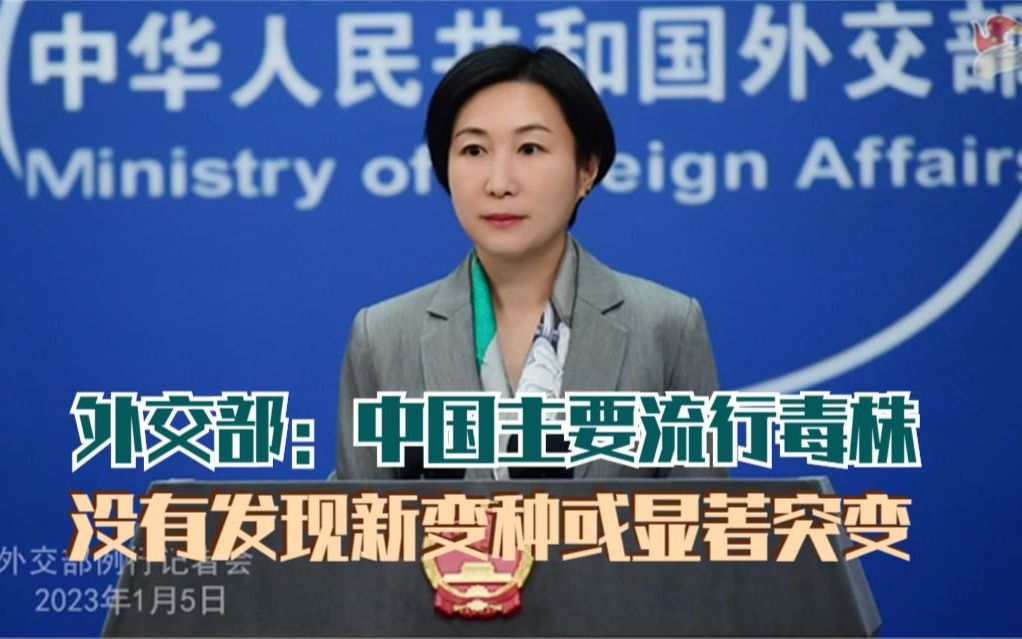 外交部：中国主要流行毒株没有发现新变种或显著突变
