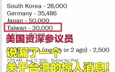 美国资深参议员说漏了一个关于台湾的惊人消息