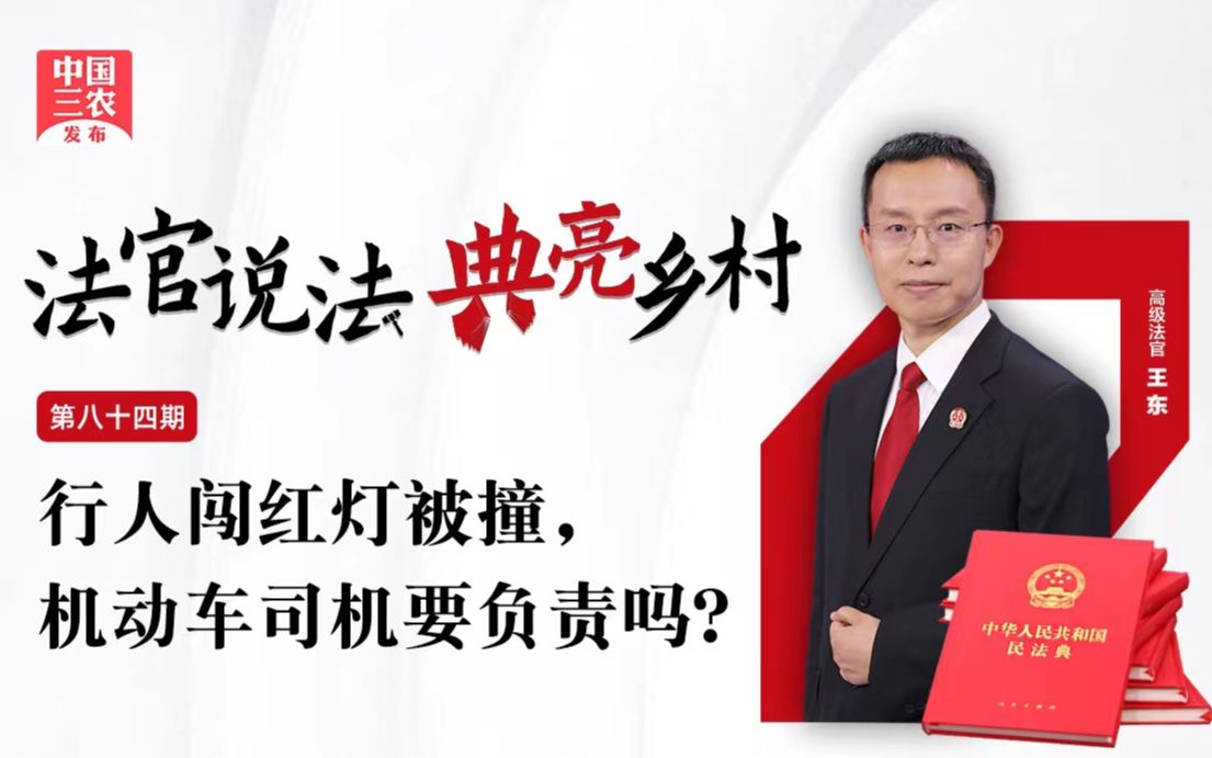 法官说法丨行人闯红灯被撞，机动车司机要负责吗？