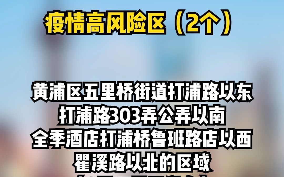 上海这5个区域划为疫情高中风险区