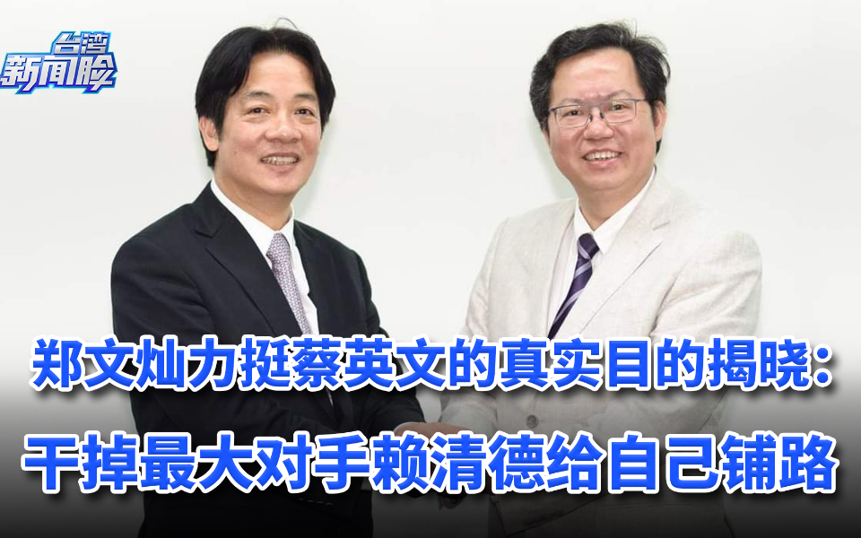 郑文灿力挺蔡英文的真实目的揭晓：干掉最大对手赖清德给自己铺路