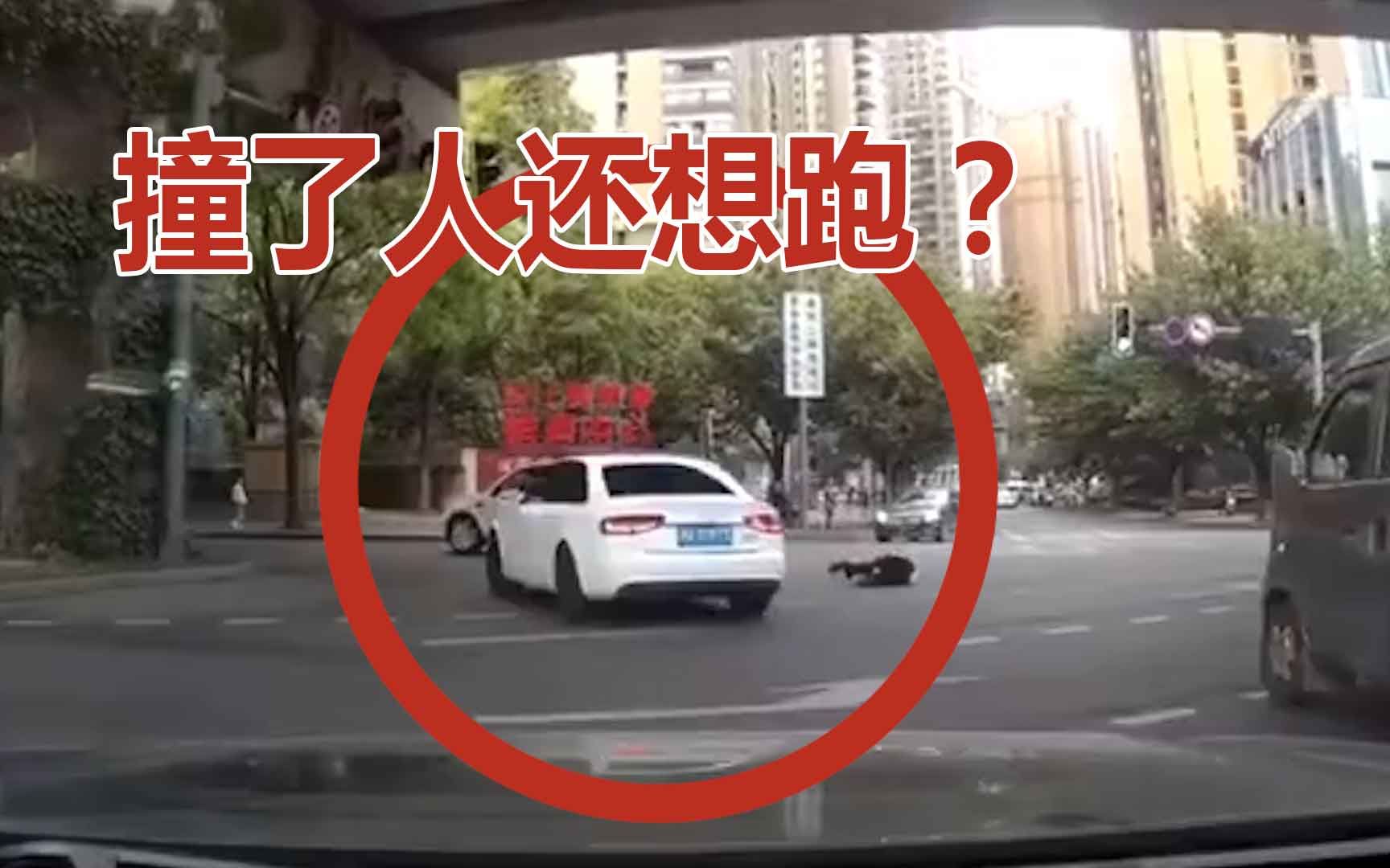 路虎撞倒交警后逃逸 身后奥迪、日产将其逼停 警方发文感谢
