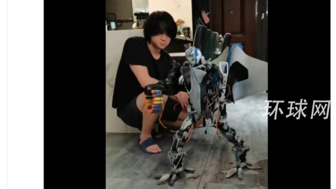 外交部发言人毛宁向海外展示：硬核老爸给儿子制作机器人玩具，宛如科幻大片走进现实