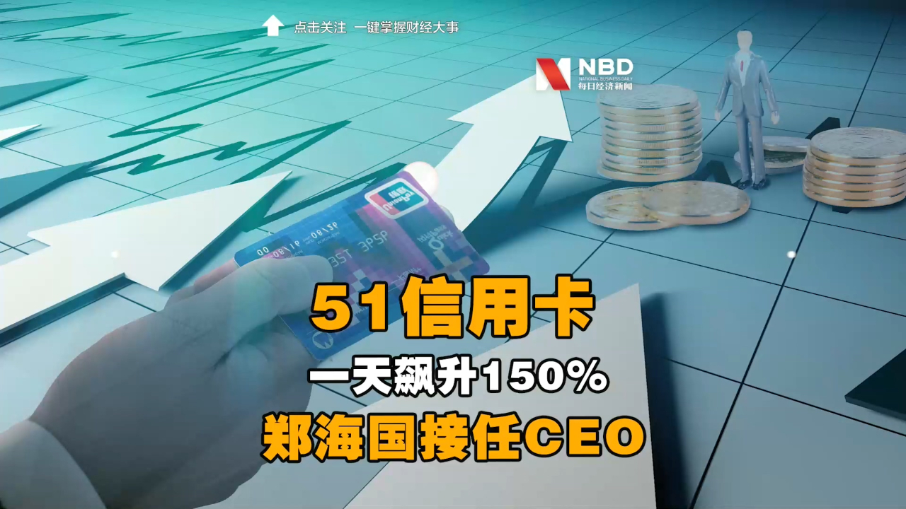 51信用卡一天飙升150%，郑海国接任CEO