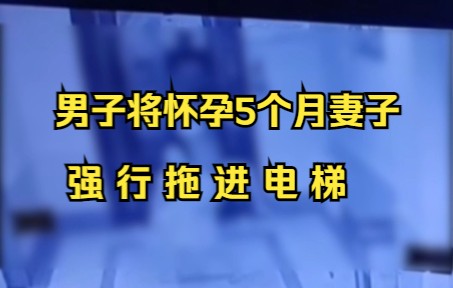 男子将怀孕5个月妻子拖进电梯 警方：夫妻拌嘴，不算家暴