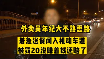 “我就送个外卖没赚到还赔了……”外卖员年龄大误闯机动车道被罚20元