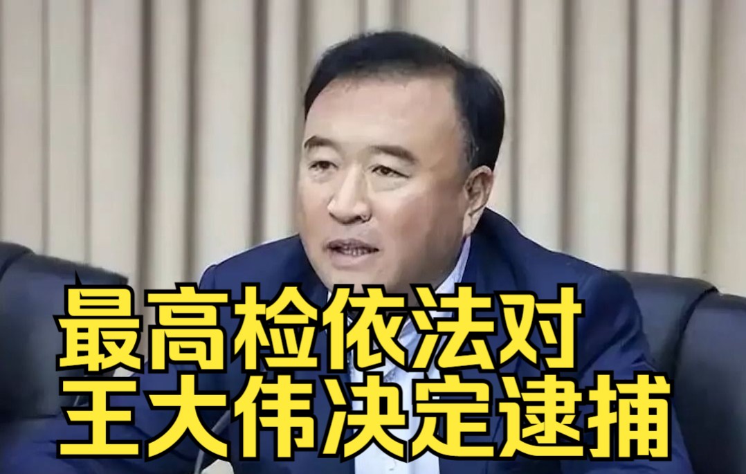 最高检依法对王大伟决定逮捕