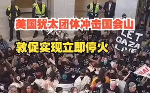 美国犹太团体冲击国会山，敦促实现立即停火：作为犹太人我们与巴勒斯坦人团结一致