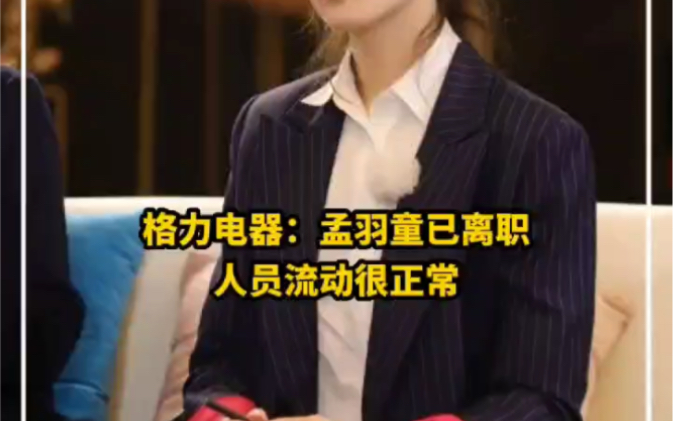 格力电器：孟羽童已离职，人员流动很正常，对此，你怎么看？