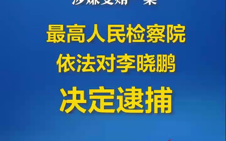 对李晓鹏决定逮捕！