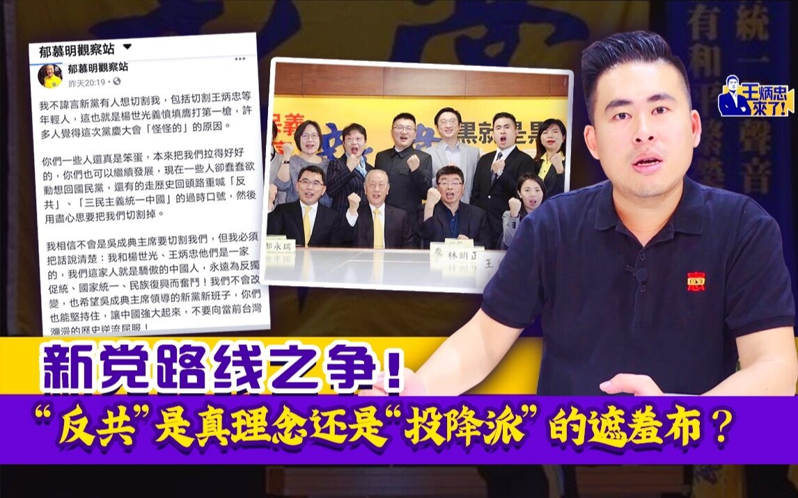王炳忠：新党路线之争!“反共”是真理念还是“投降派”的遮羞布？