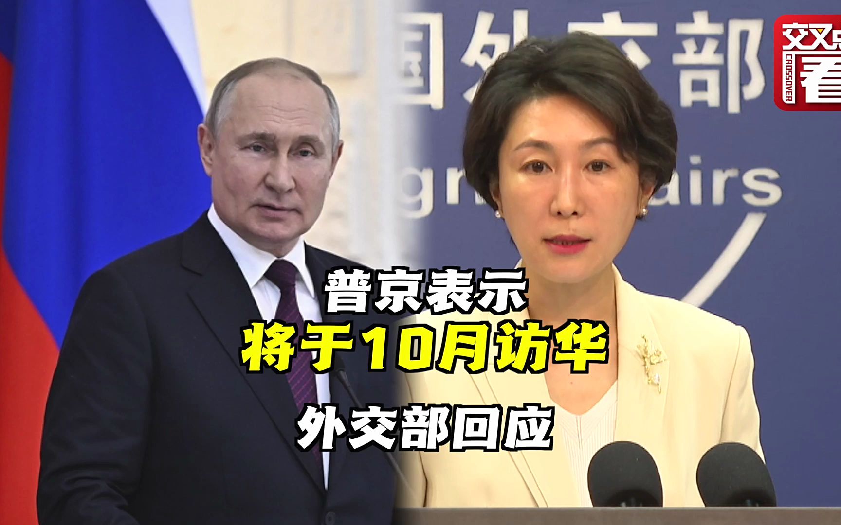 普京称接受中方邀请将访华 中国外交部回应