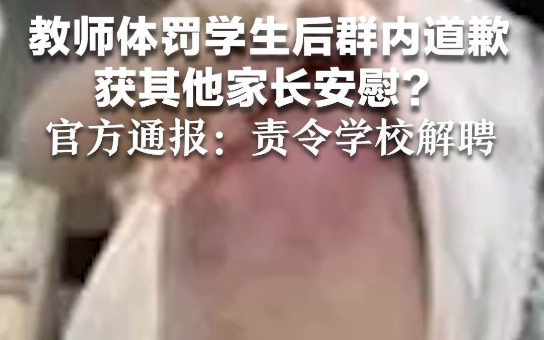教师体罚学生后群内道歉获其他家长安慰？官方通报：责令学校解聘