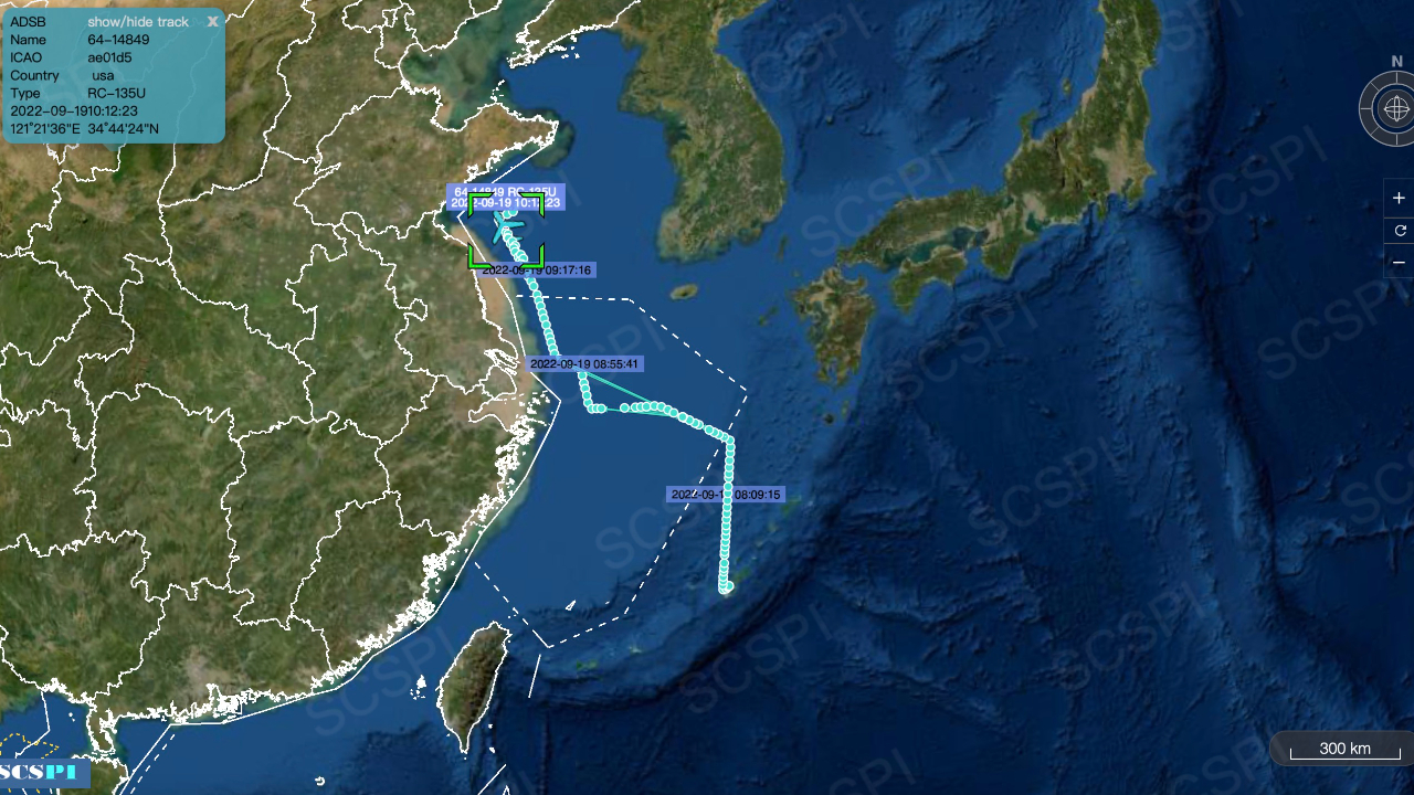 美军侦察机在东海与黄海高强度抵近侦察