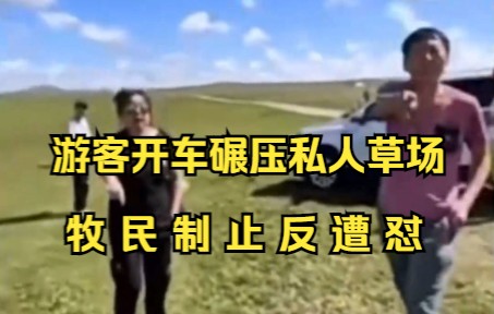 游客开车碾压私人草场，牧民制止反遭怼： 你家地还是中国的呢