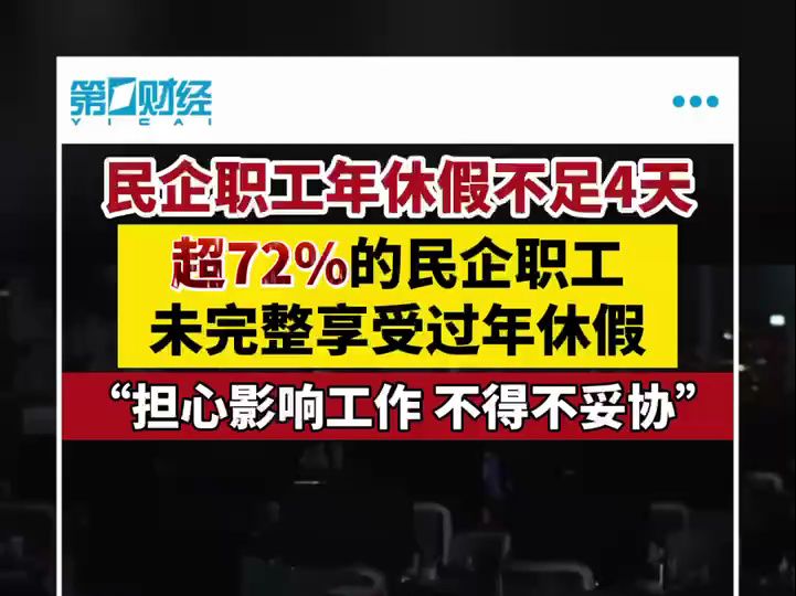 超72%民企职工未完整享受过年假