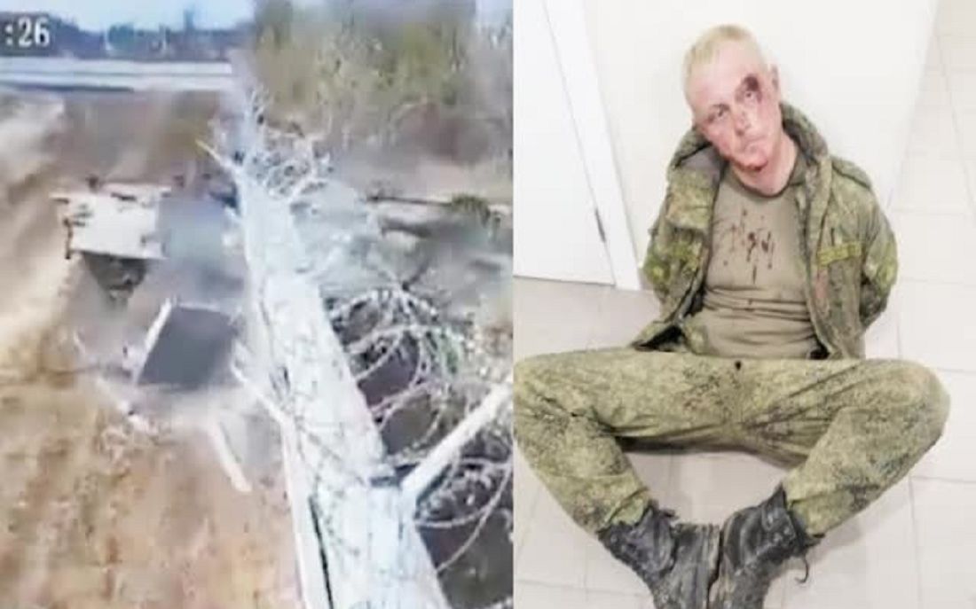 俄罗斯士兵醉酒后开装甲车撞向机场护栏 致一士兵受伤 现场曝光