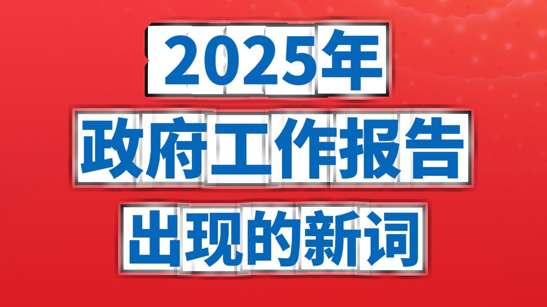 2025年政府工作报告里出现的新词，双语版！