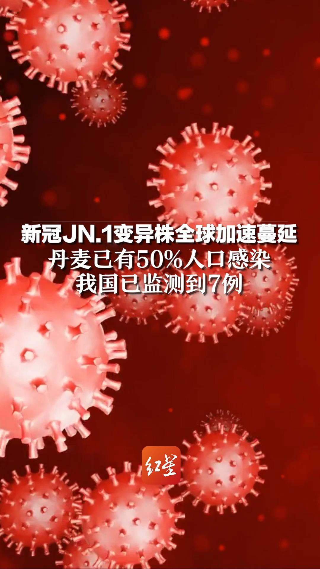 新冠JN.1变异株全球加速蔓延，丹麦已有50%人口感染，我国已监测到7例