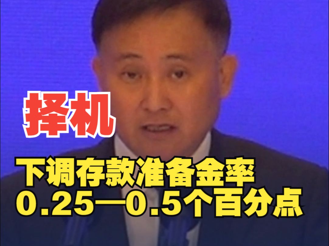 潘功胜：预计年底前择机进一步下调存款准备金率0.25—0.5个百分点
